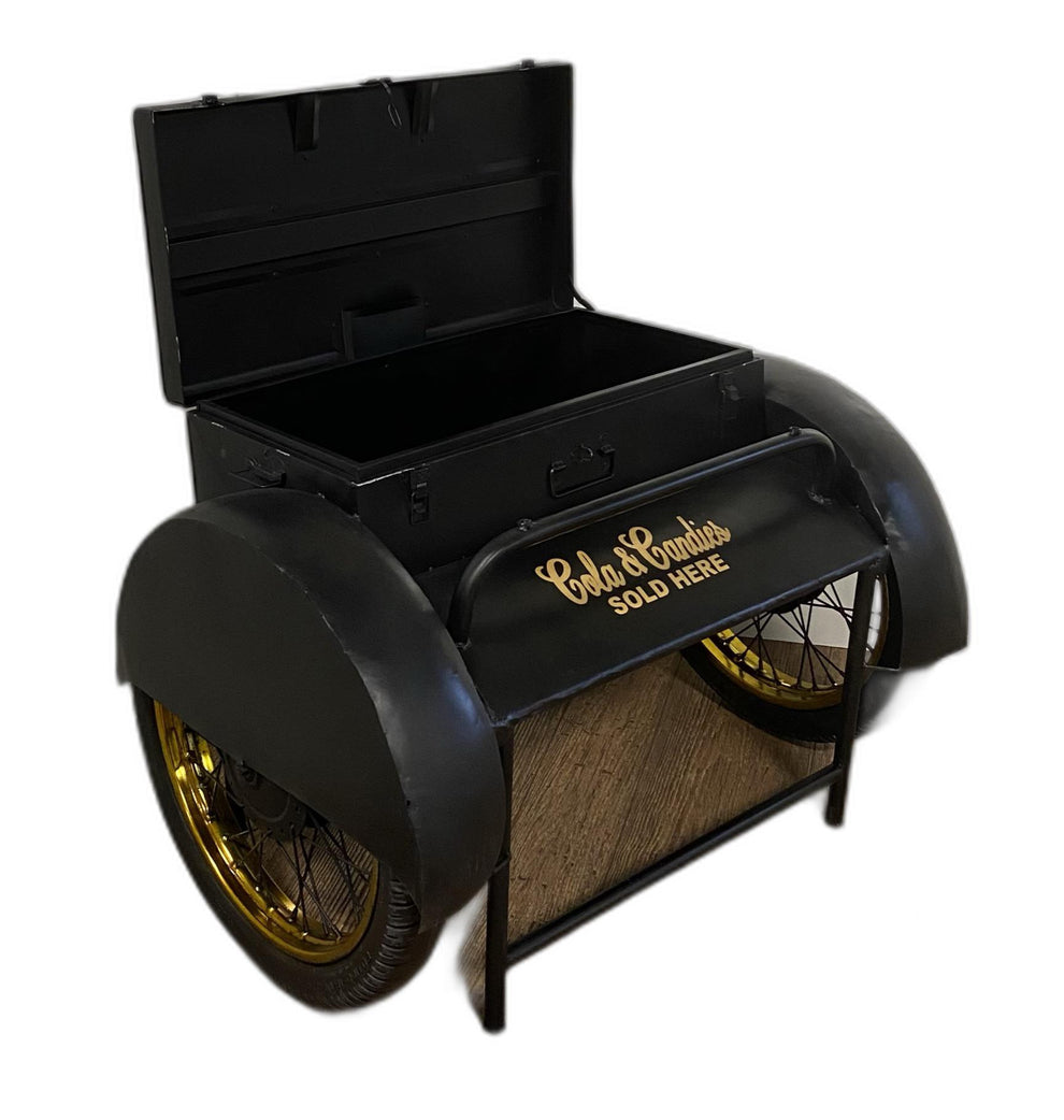 Black Old Time Delivery Box Table With Storage By Homeroots | Drawers | Modishstore - 4