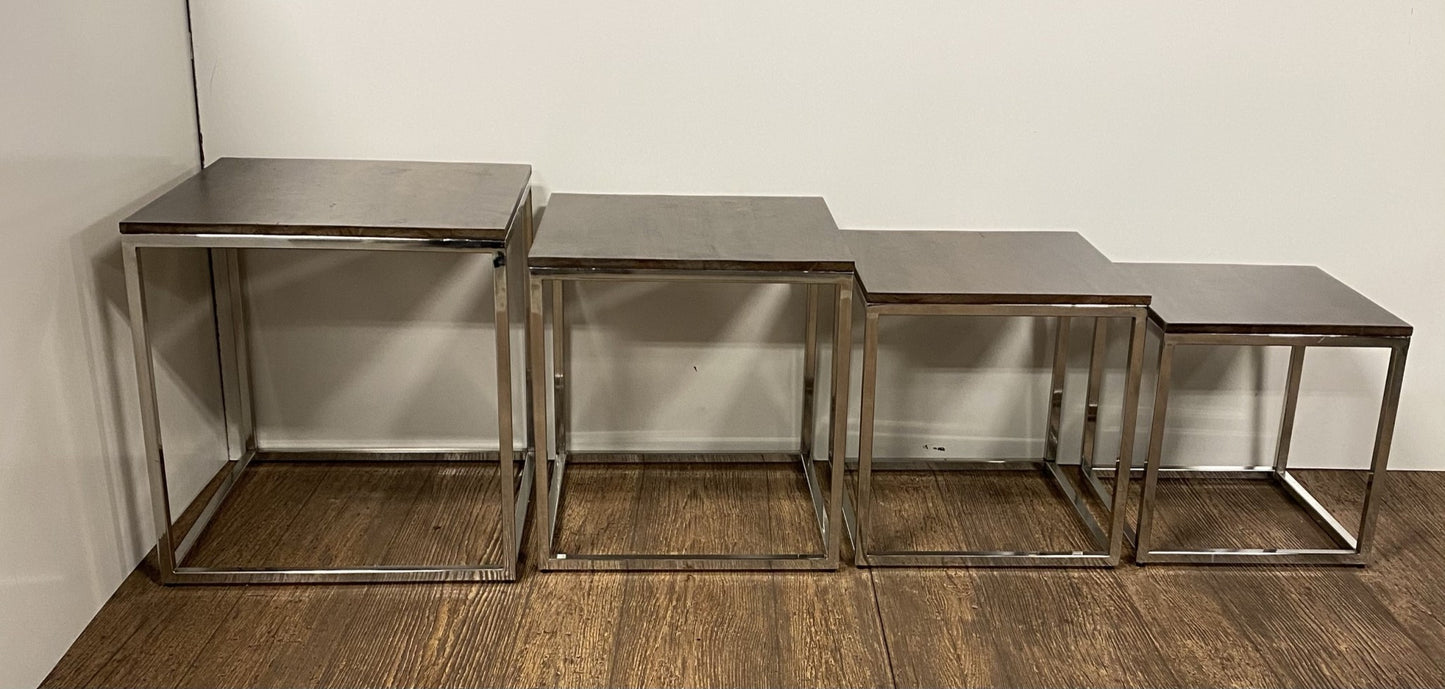 Set of 4 Modern Rustic Nesting Accent Tables By Homeroots | Nesting Tables | Modishstore - 4