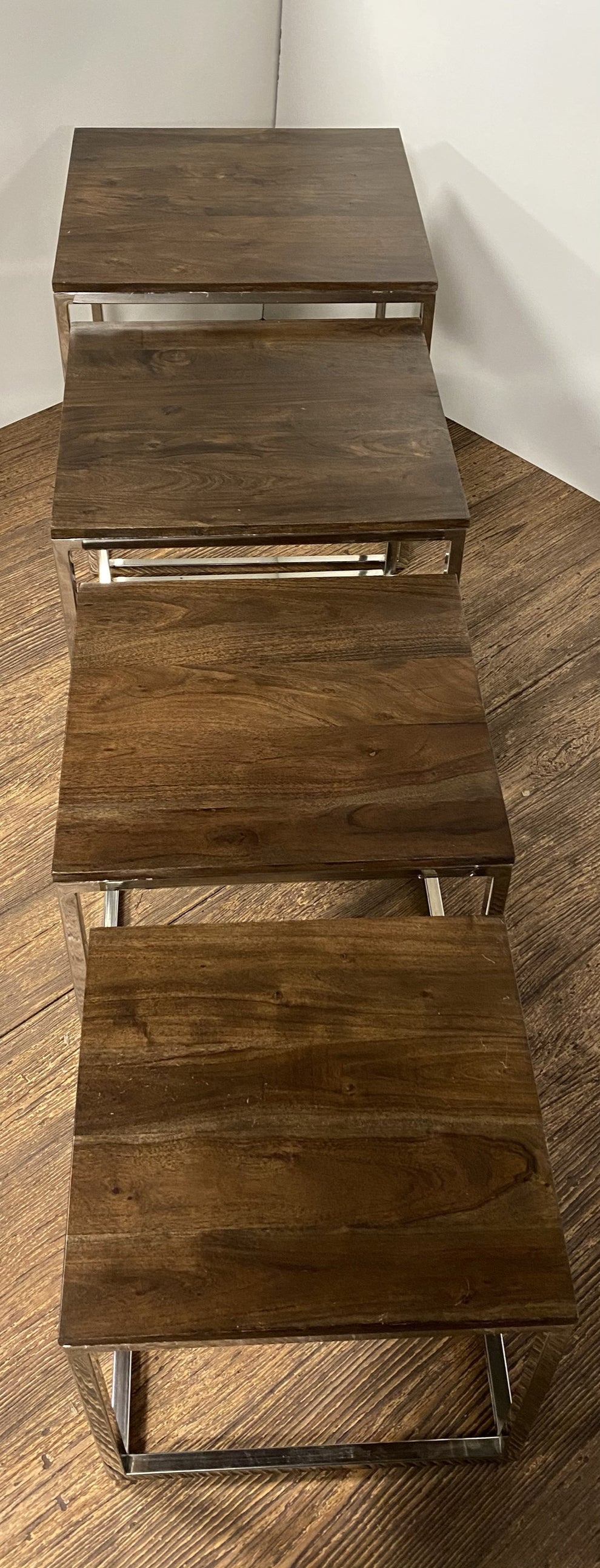 Set of 4 Modern Rustic Nesting Accent Tables By Homeroots | Nesting Tables | Modishstore - 5