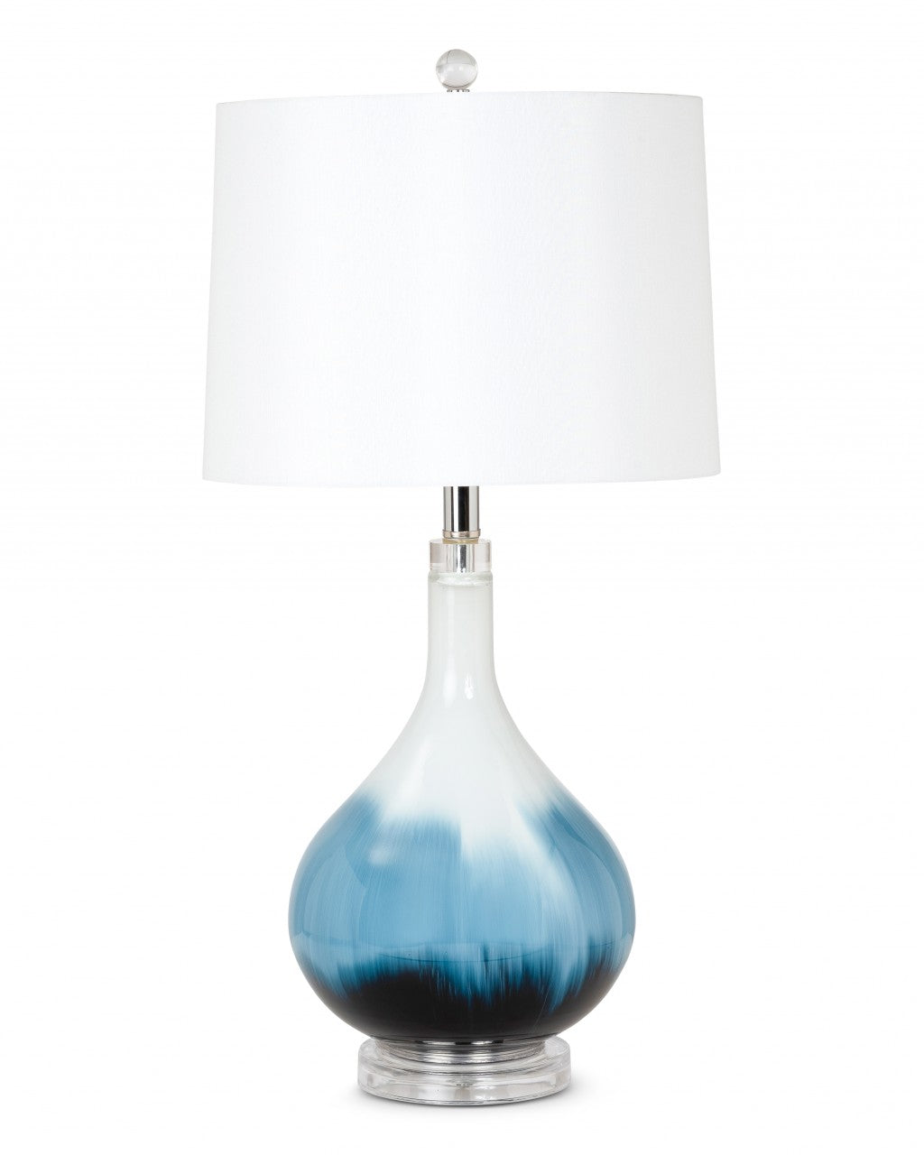 Set of 2 Ombre Blue and White Glass Table Lamps By Homeroots | Table Lamps | Modishstore