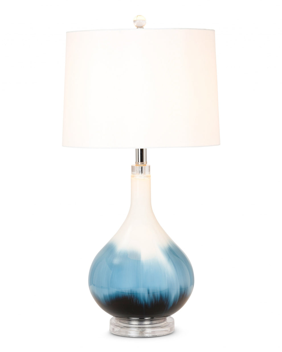 Set of 2 Ombre Blue and White Glass Table Lamps By Homeroots | Table Lamps | Modishstore - 2