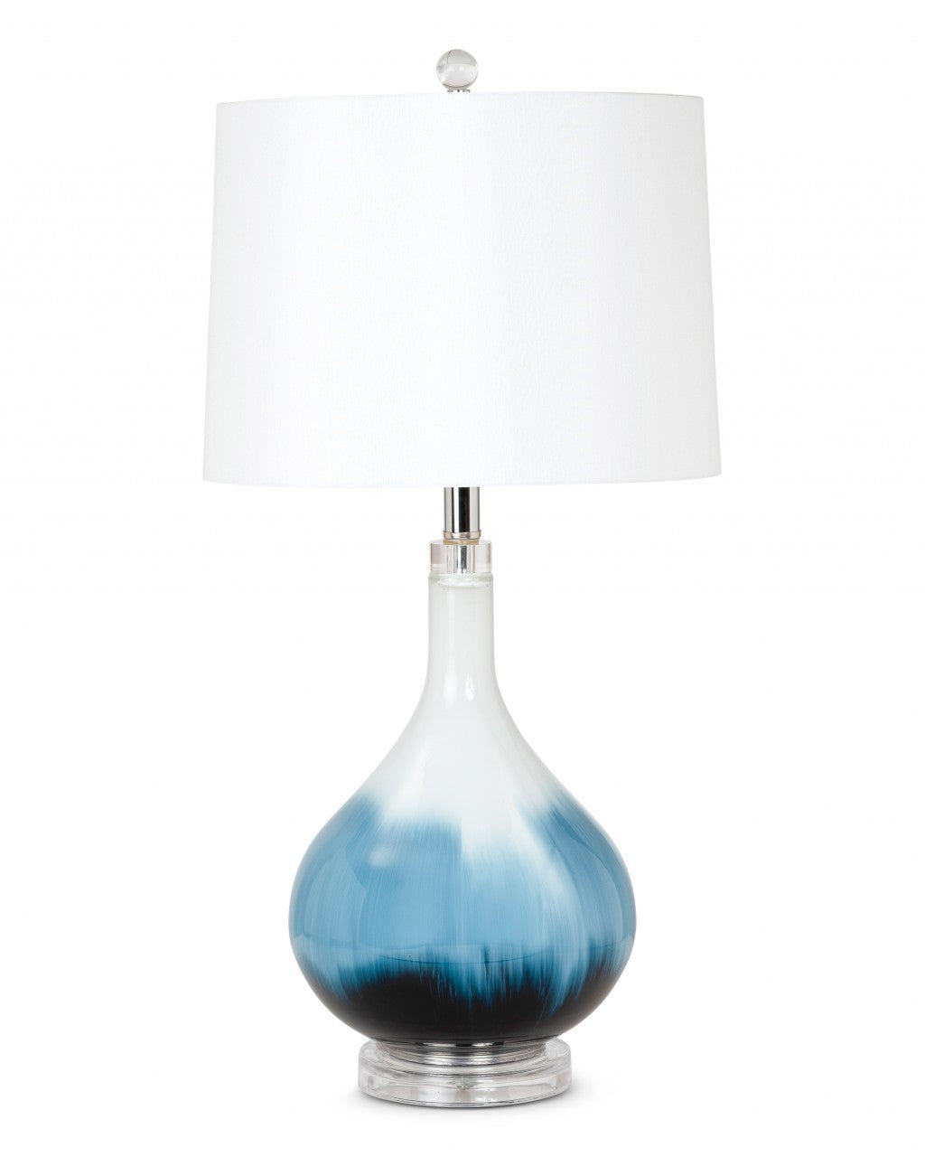 Set of 2 Ombre Blue and White Glass Table Lamps By Homeroots | Table Lamps | Modishstore - 3
