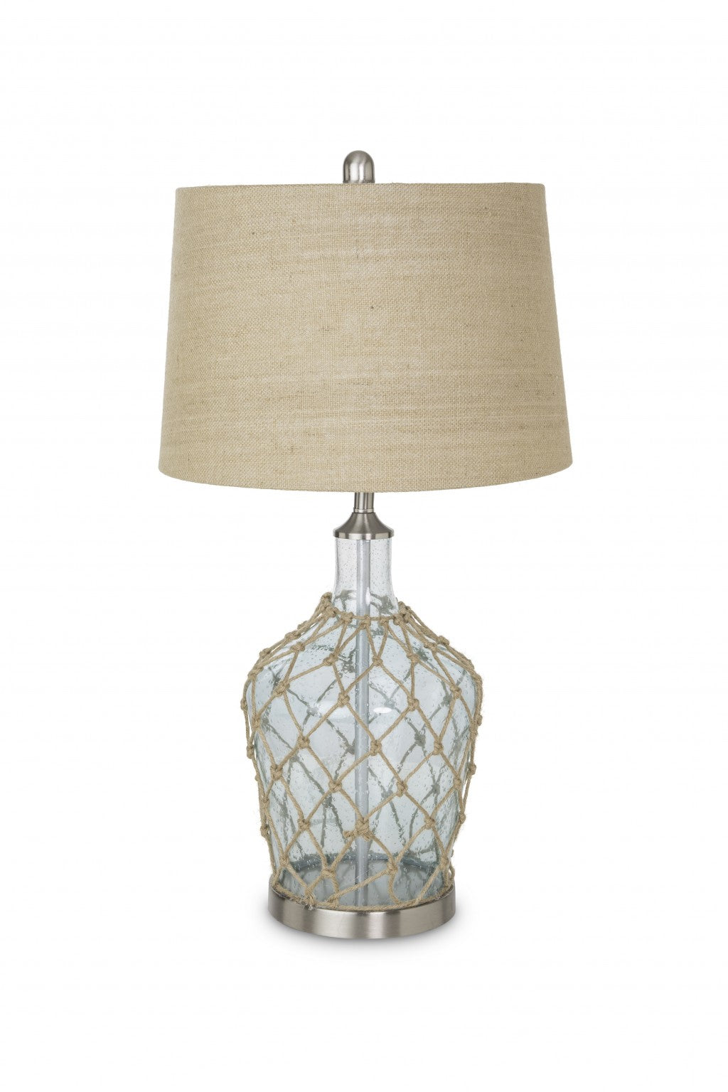 Set of 2 Light Blue Bubble Glass Coastal Table Lamps By Homeroots | Table Lamps | Modishstore