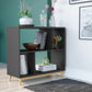 Modern Black and Natural Bookcase By Homeroots | Desks | Modishstore - 2