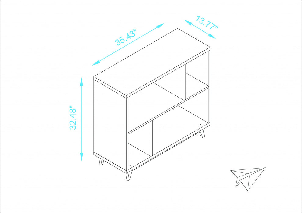 Modern Black and Natural Bookcase By Homeroots | Desks | Modishstore - 6