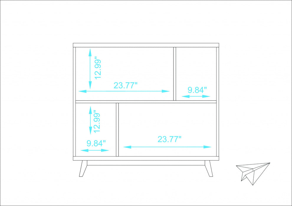 Modern Black and Natural Bookcase By Homeroots | Desks | Modishstore - 7