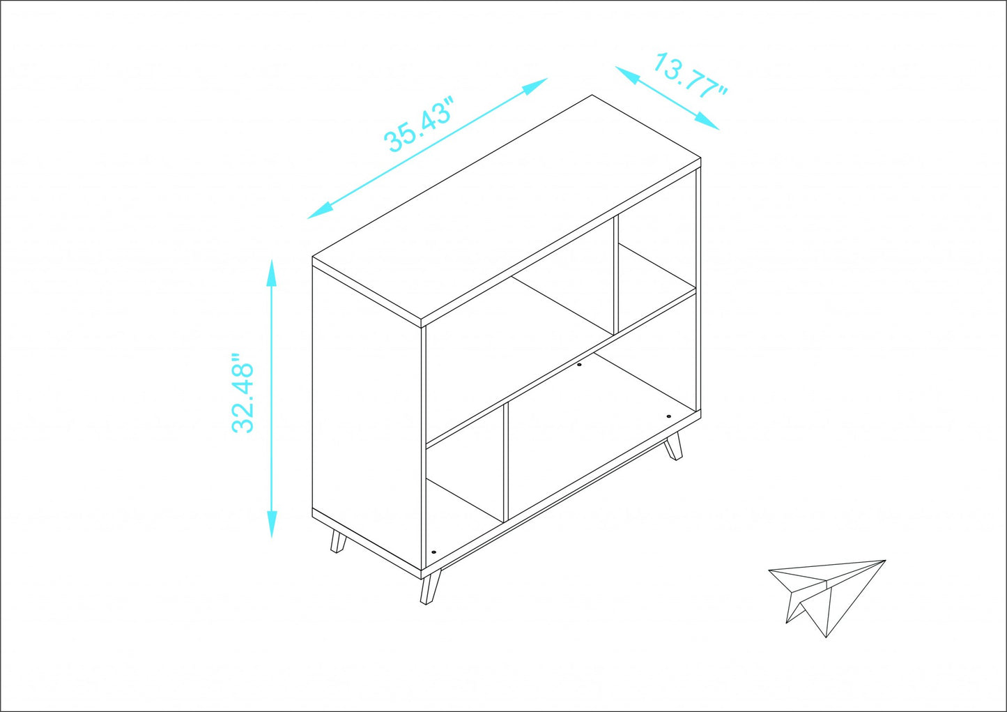 Modern Black and Natural Bookcase By Homeroots | Desks | Modishstore - 13