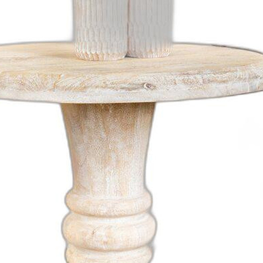 Rustic Natural Turned Pedestal End Table By Homeroots | End Tables | Modishstore - 4