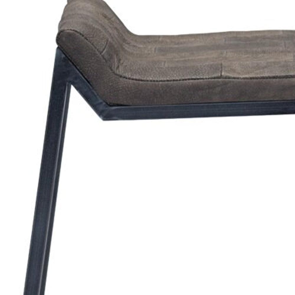 Brown Leather And Dark Grey Counter Stool By Homeroots | Counter Stools | Modishstore - 6