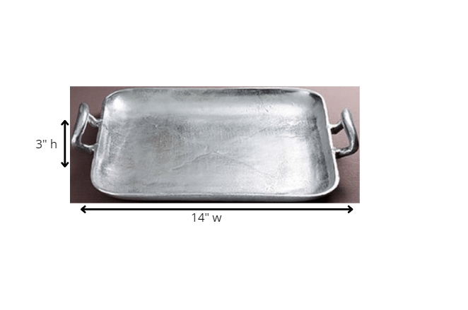 Silver Square Shaped Metal Tray By Homeroots | Trays | Modishstore - 7