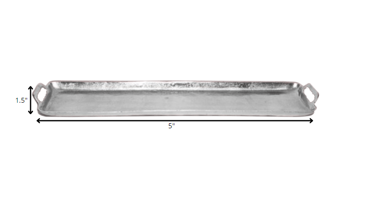Silver Polished Long Serving Tray By Homeroots | Trays | Modishstore - 3