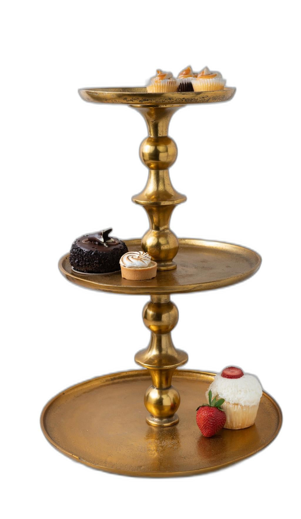Gold Decorative Three Tier Stand By Homeroots | Decorative Trays & Dishes | Modishstore - 3