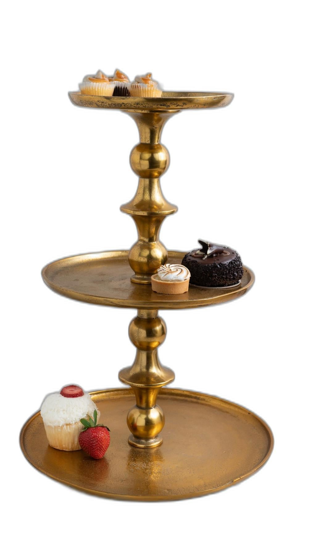 Gold Decorative Three Tier Stand By Homeroots | Decorative Trays & Dishes | Modishstore - 4