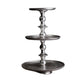 Round Silver Polished Three Tier Stand By Homeroots | Trays & Pedestals | Modishstore - 3
