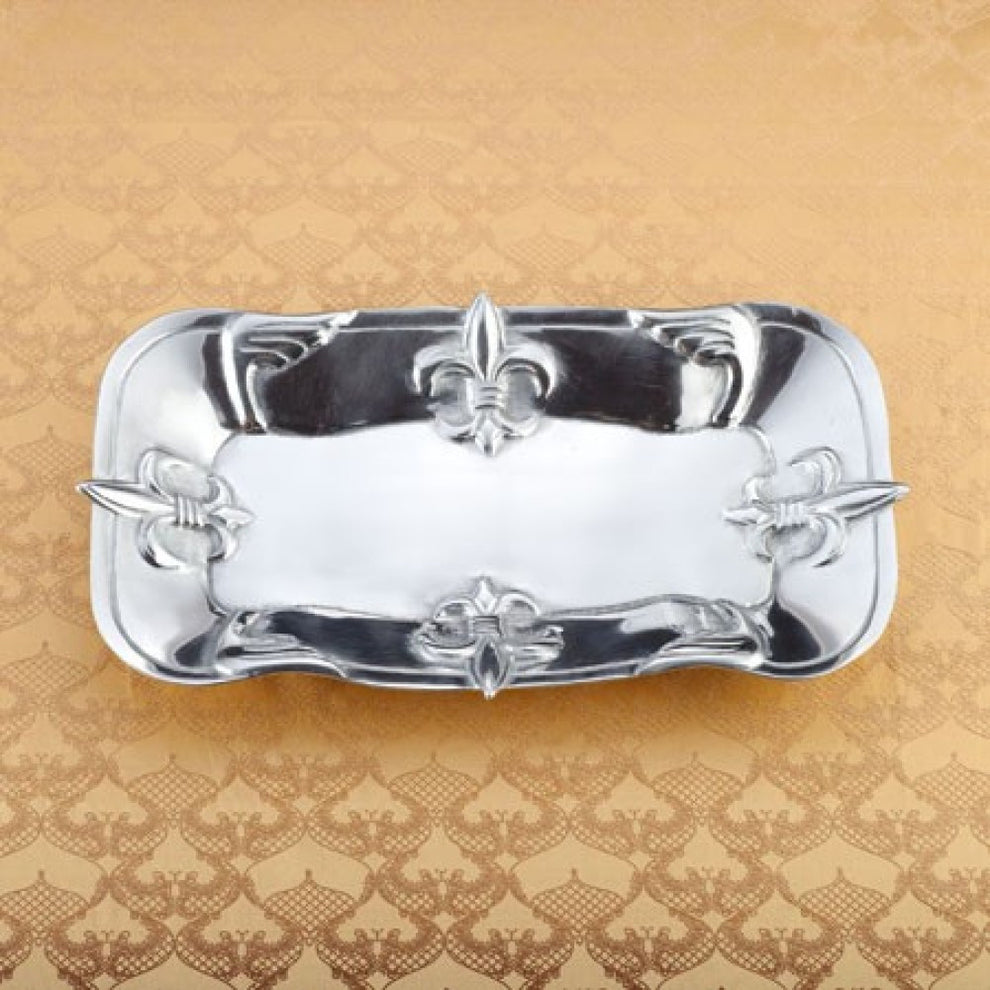 Fleur De Lis Traditional Serving Tray By Homeroots | Trays | Modishstore - 4