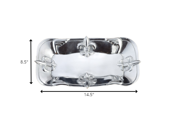 Fleur De Lis Traditional Serving Tray By Homeroots | Trays | Modishstore - 7