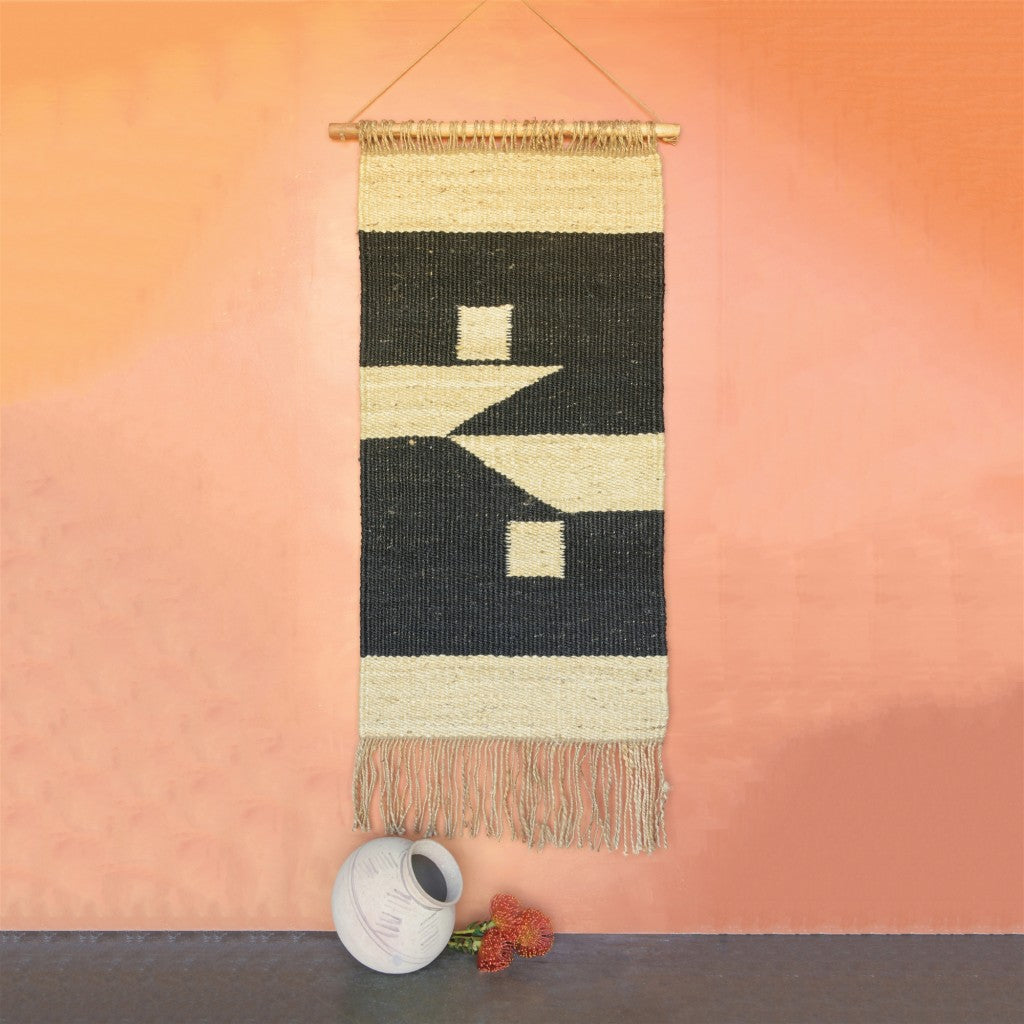 Black and Gold Bohemian Wall Hanging By Homeroots | Wall Decor | Modishstore