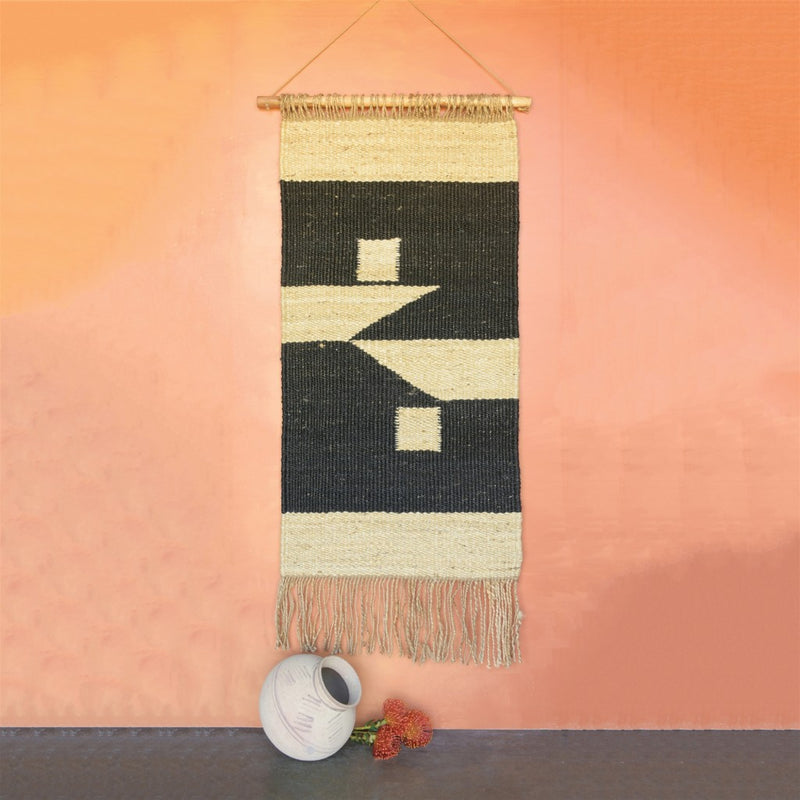 Black and Gold Bohemian Wall Hanging By Homeroots | Wall Decor | Modishstore