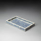 Blue Quatrefoil Bone Inlay Serving Tray By Homeroots | Trays | Modishstore - 3