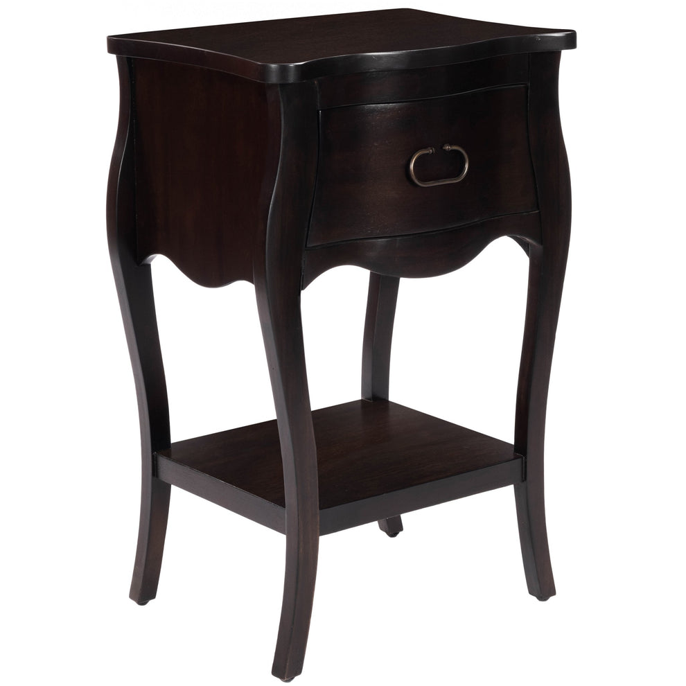 Dark Brown Chocolate Single Drawer Night Stand By Homeroots | Nightstands | Modishstore - 3