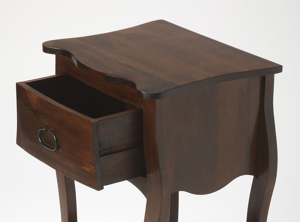 Brown Walnut Single Drawer Nightstand By Homeroots | Nightstands | Modishstore - 2