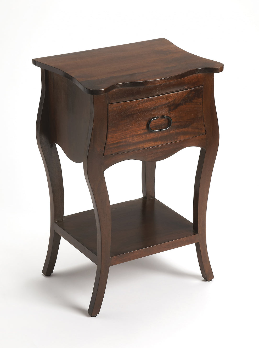 Brown Walnut Single Drawer Nightstand By Homeroots | Nightstands | Modishstore - 3