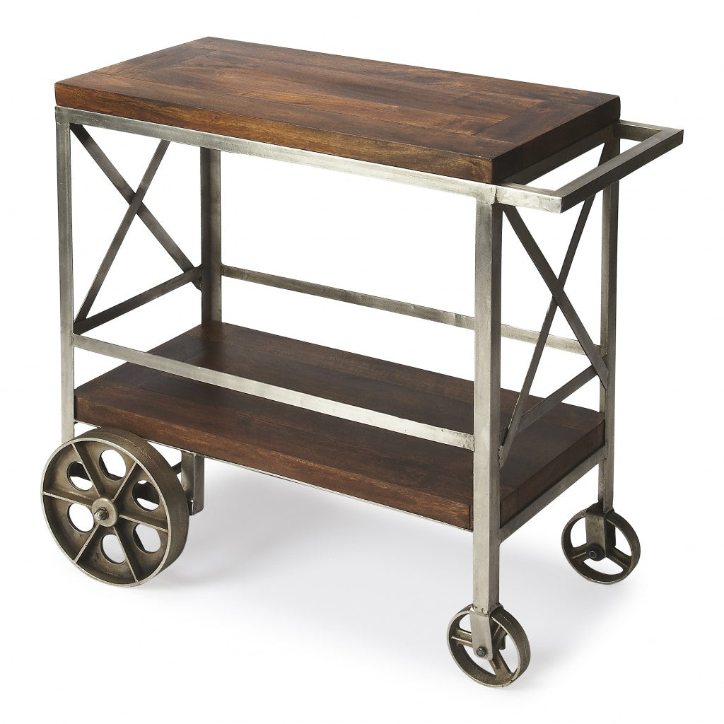 Vintage Style Rolling Server Bar Cart By Homeroots | Bar Carts | Modishstore