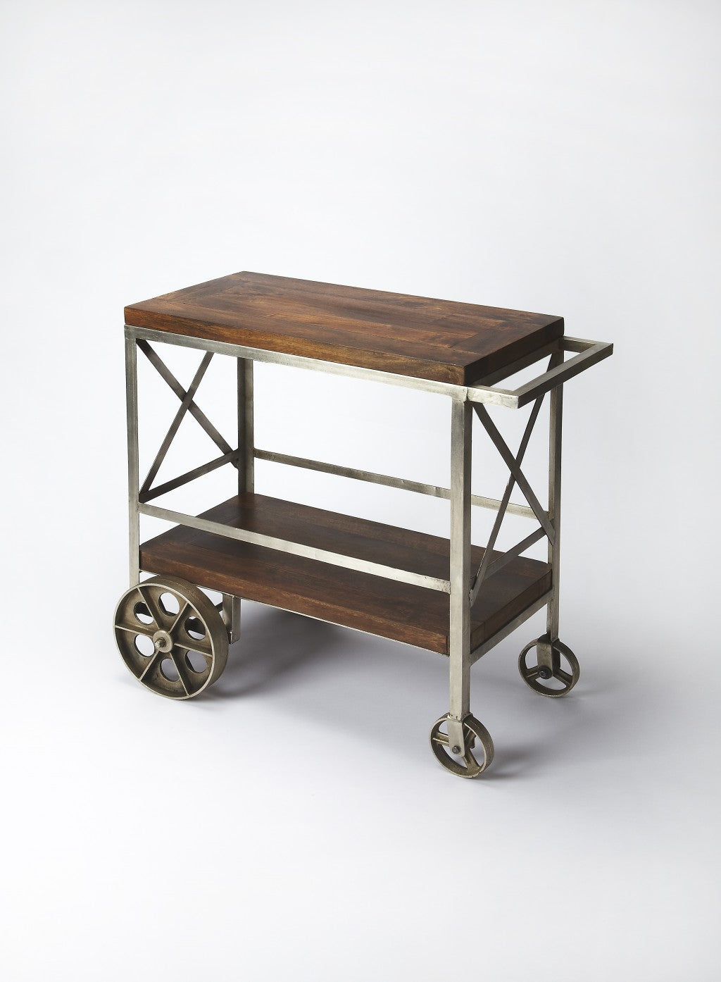 Vintage Style Rolling Server Bar Cart By Homeroots | Bar Carts | Modishstore - 2