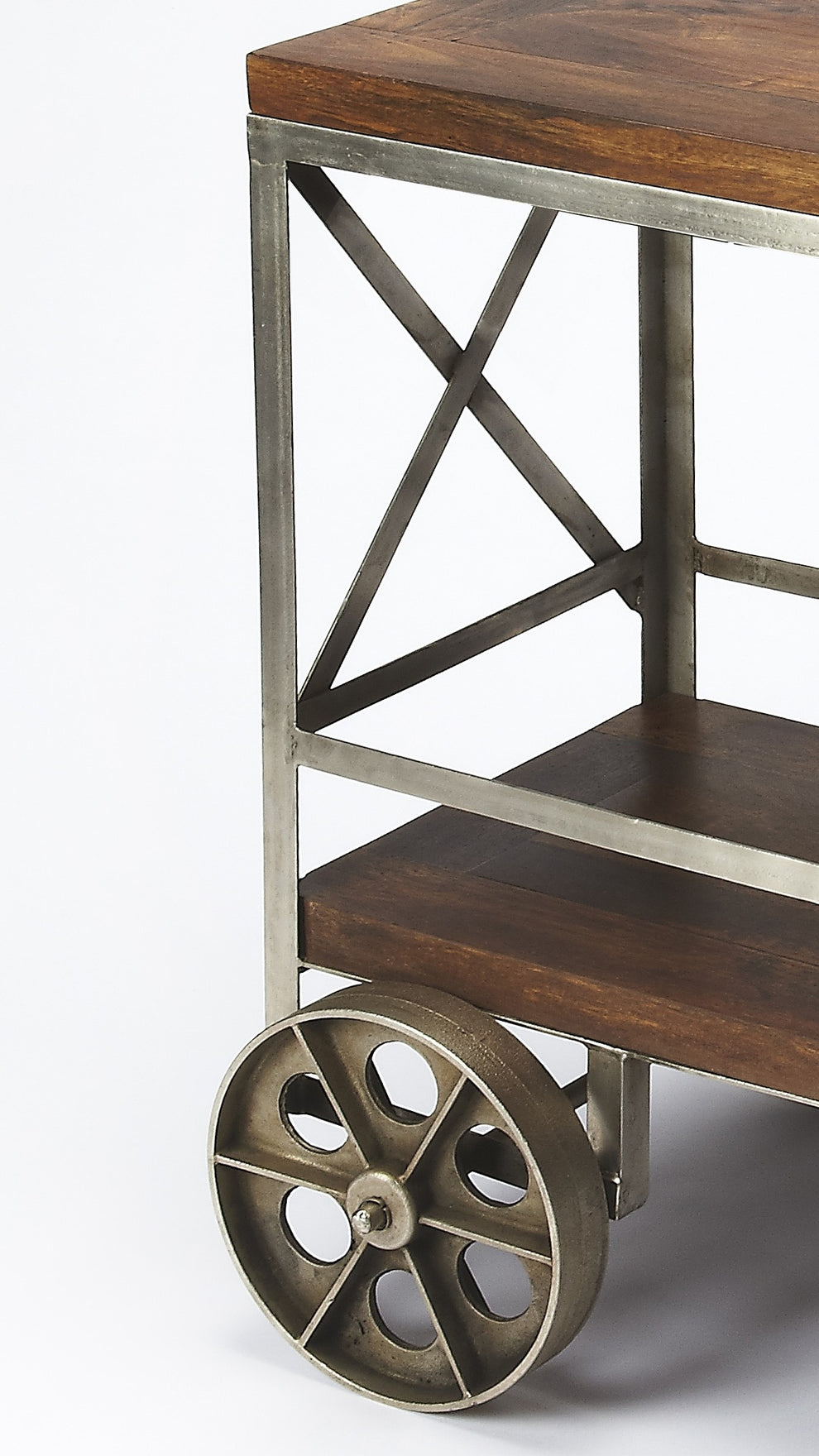 Vintage Style Rolling Server Bar Cart By Homeroots | Bar Carts | Modishstore - 3