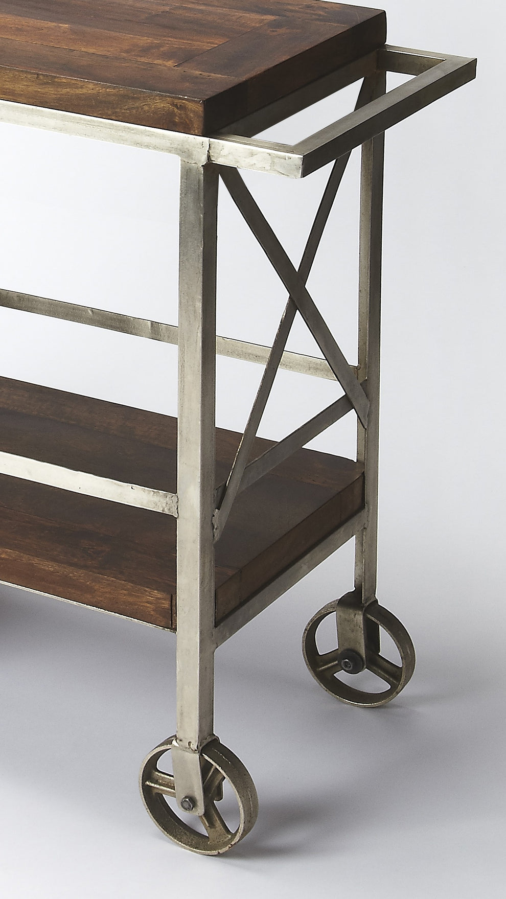 Vintage Style Rolling Server Bar Cart By Homeroots | Bar Carts | Modishstore - 4