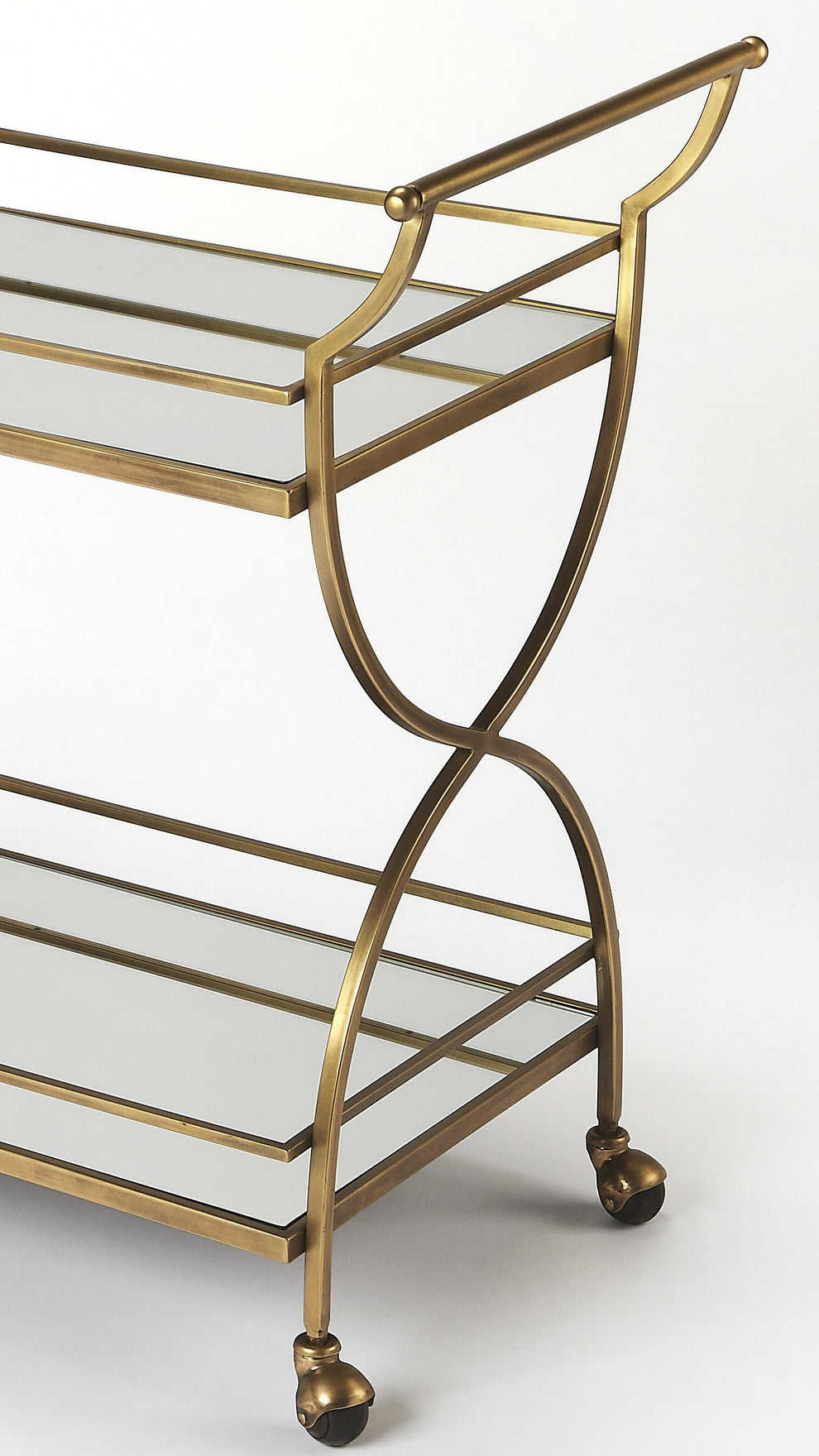 Antique Gold Bar Cart By Homeroots | Bar Carts | Modishstore - 2
