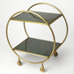 Modern Gold And Green Marble Rolling Server By Homeroots | Bar Carts | Modishstore