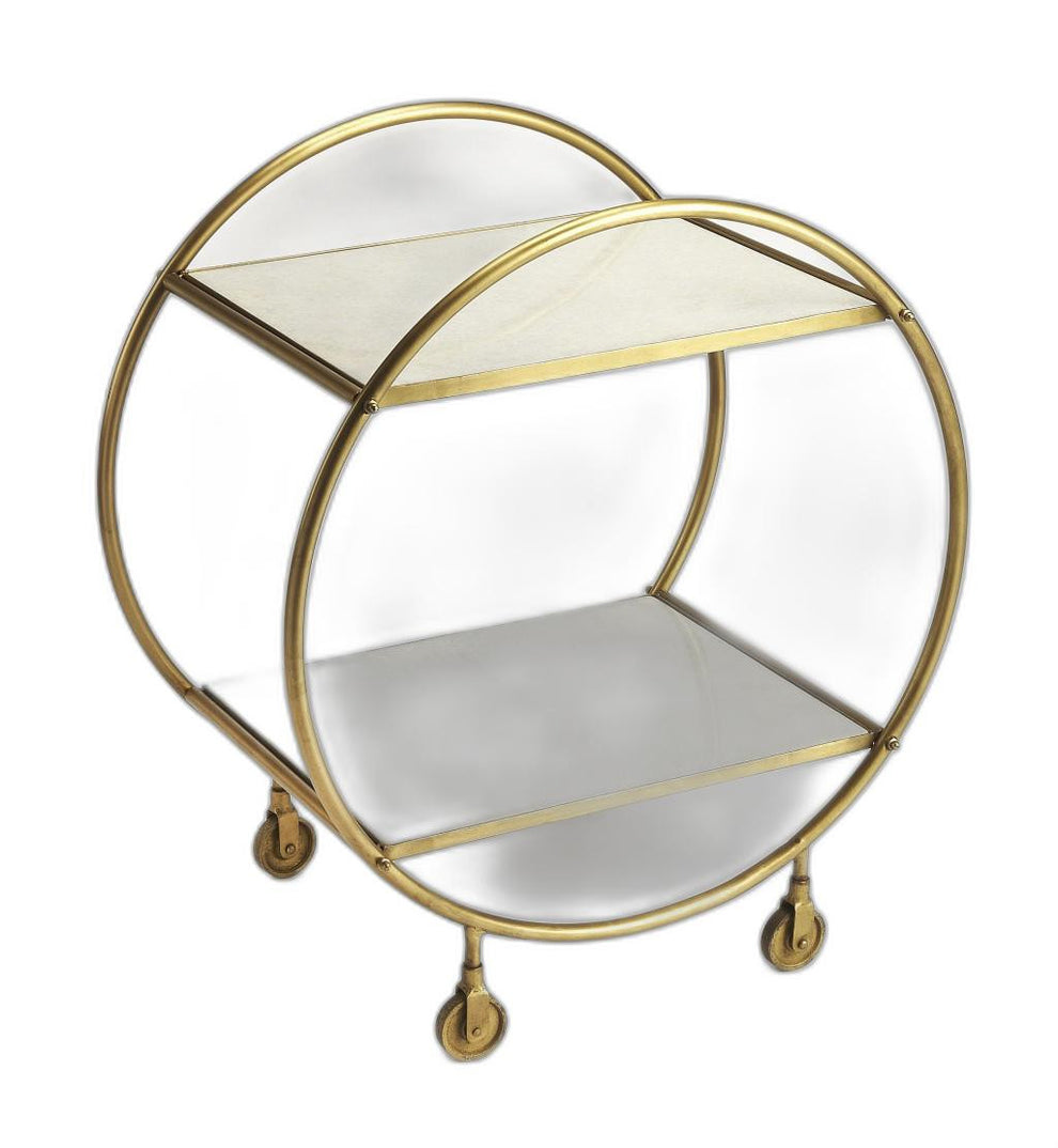 Modern Gold And Green Marble Rolling Server By Homeroots | Bar Carts | Modishstore - 6