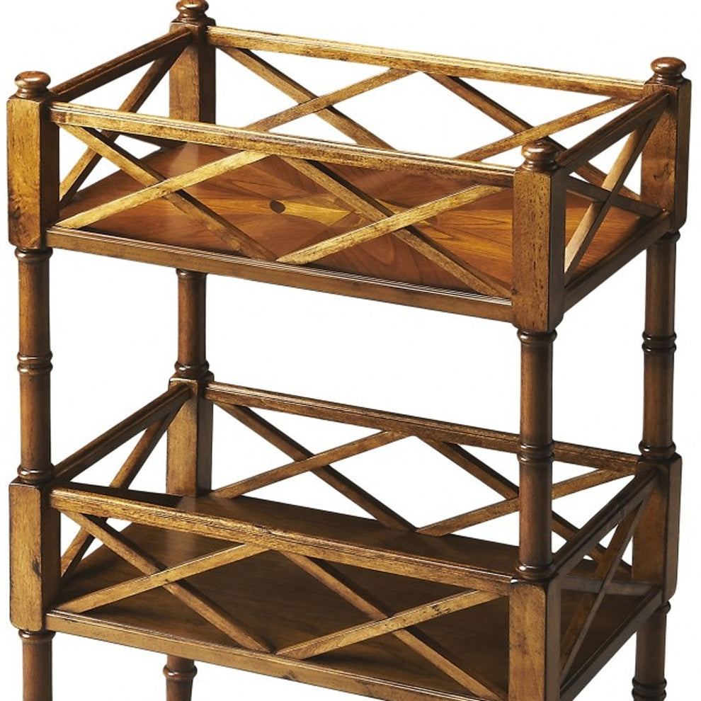 Olive Ash Burl Mobile Server By Homeroots | Bar Carts | Modishstore - 5