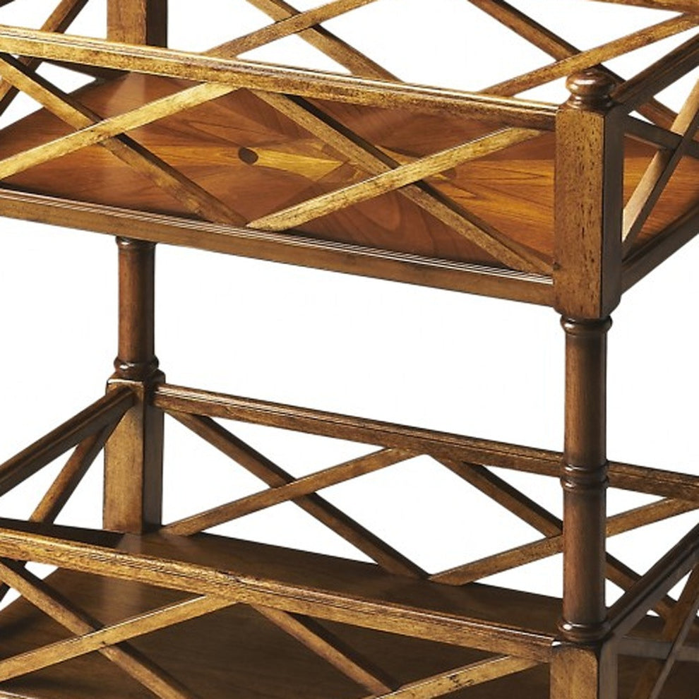 Olive Ash Burl Mobile Server By Homeroots | Bar Carts | Modishstore - 6