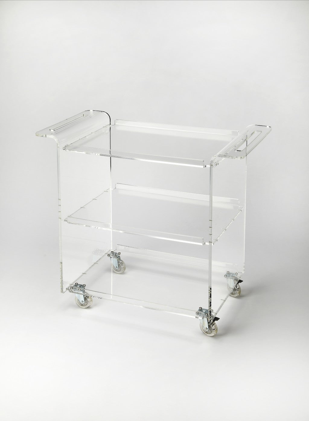 Clear Acrylic Rolling Server Bar Cart By Homeroots | Bar Carts | Modishstore