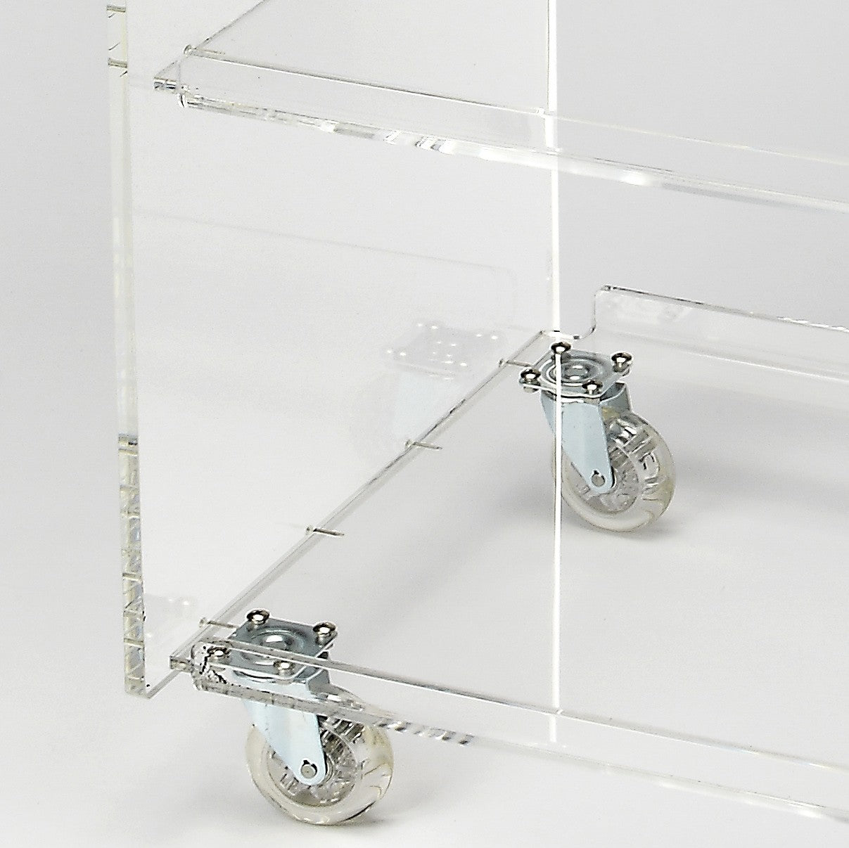 Clear Acrylic Rolling Server Bar Cart By Homeroots | Bar Carts | Modishstore - 2