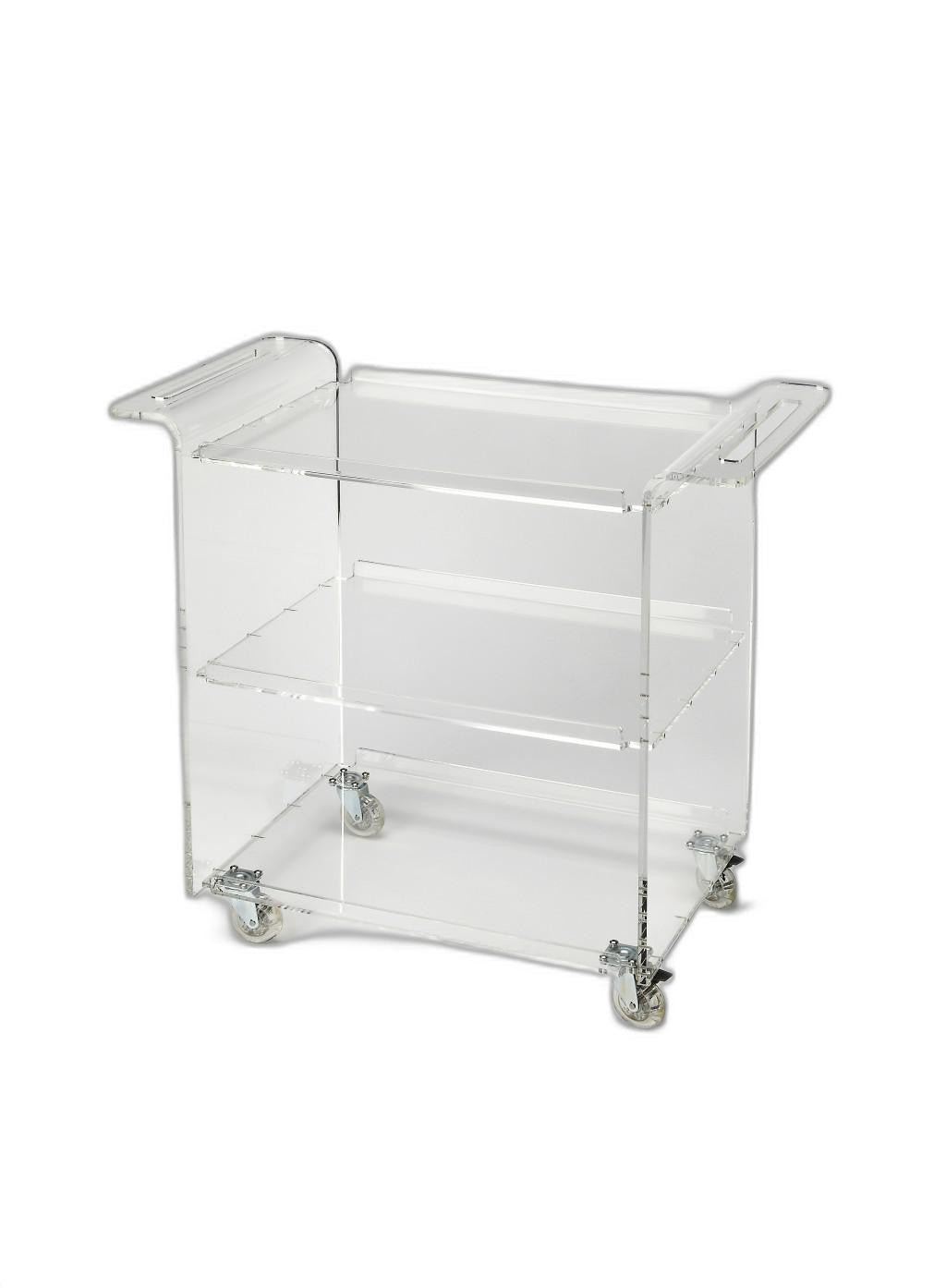Clear Acrylic Rolling Server Bar Cart By Homeroots | Bar Carts | Modishstore - 3
