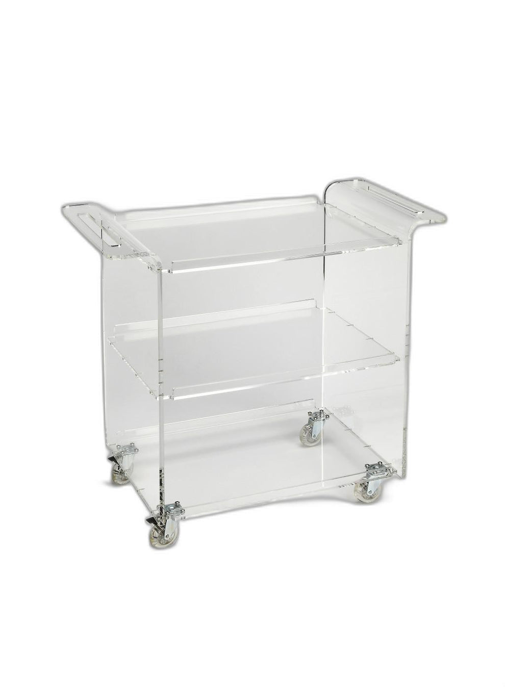 Clear Acrylic Rolling Server Bar Cart By Homeroots | Bar Carts | Modishstore - 4