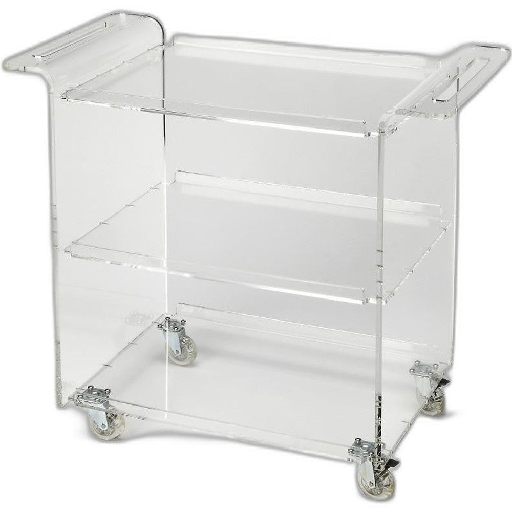Clear Acrylic Rolling Server Bar Cart By Homeroots | Bar Carts | Modishstore - 5