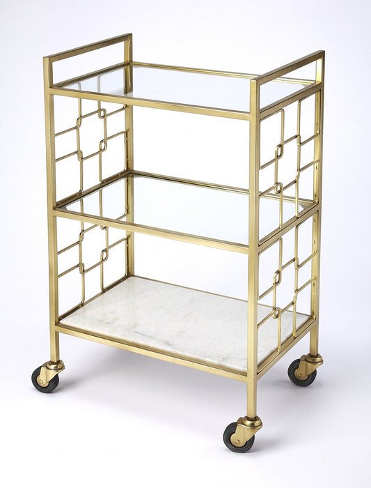 Polished Gold Bar Cart By Homeroots | Bar Carts | Modishstore