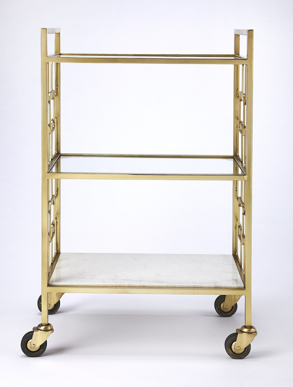 Polished Gold Bar Cart By Homeroots | Bar Carts | Modishstore - 2