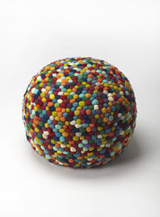 Rainbow Sprinkles Pouf Ottoman By Homeroots