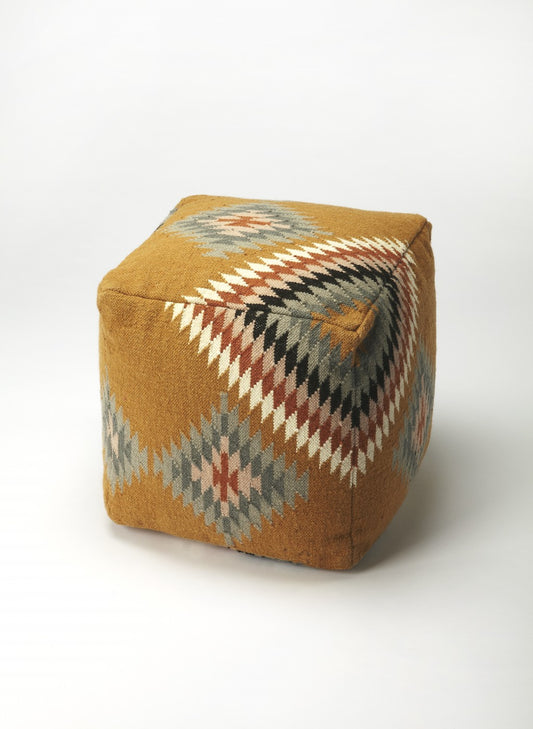 Southwest Lodge Pouf Ottoman By Homeroots | Ottomans | Modishstore