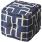 Blue Square Cotton Pouf Ottoman By Homeroots | Ottomans | Modishstore