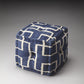 Blue Square Cotton Pouf Ottoman By Homeroots | Ottomans | Modishstore - 6
