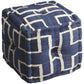 Blue Square Cotton Pouf Ottoman By Homeroots | Ottomans | Modishstore - 2