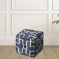 Blue Square Cotton Pouf Ottoman By Homeroots | Ottomans | Modishstore - 4