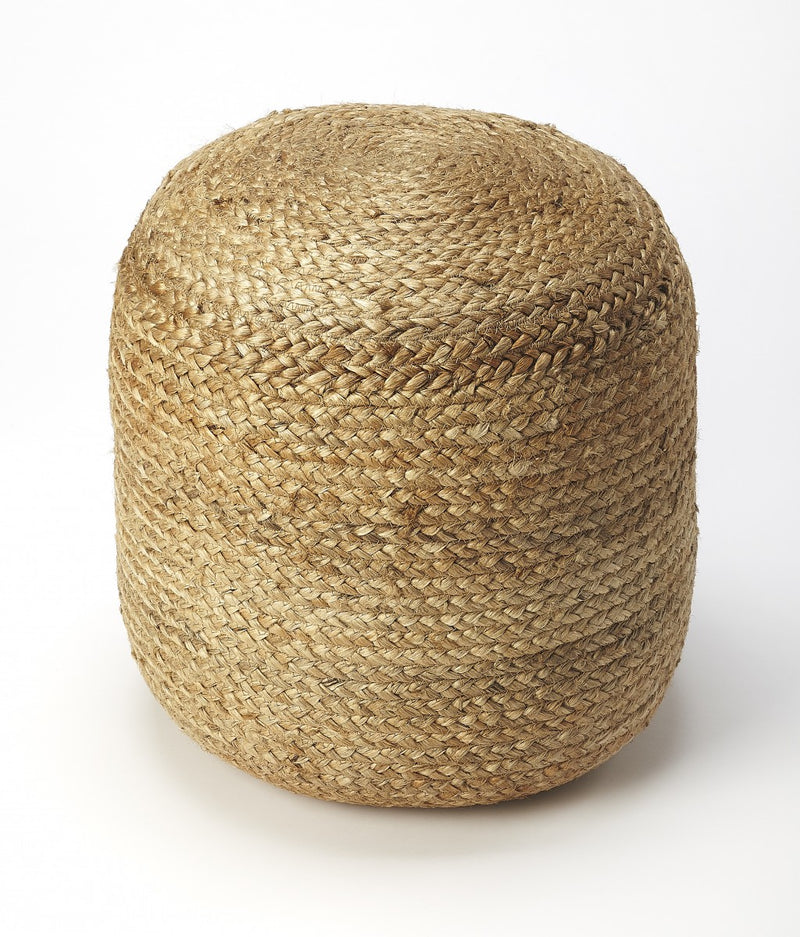 Bohemian Bullet Jute Pouf Ottoman By Homeroots | Ottomans | Modishstore