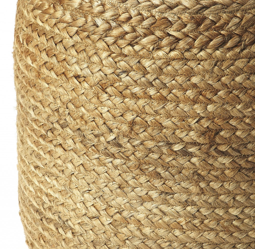 Bohemian Bullet Jute Pouf Ottoman By Homeroots | Ottomans | Modishstore - 3